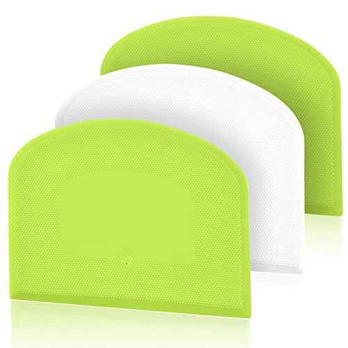 Yosemy 3pcs Rasqueta de Masa,Raspador de Masa de Plástico Rasqueta Cortadora, Raspador de Cuenco para Hornear la Crema de Mantequilla para Hornear Pasteles de Pan