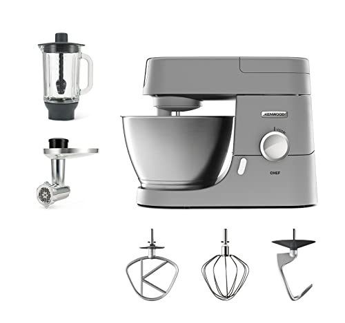 Kenwood KVC3100S - Máquina de cocina con movimiento planetario Base, licuadora y trituradora de carne plateado