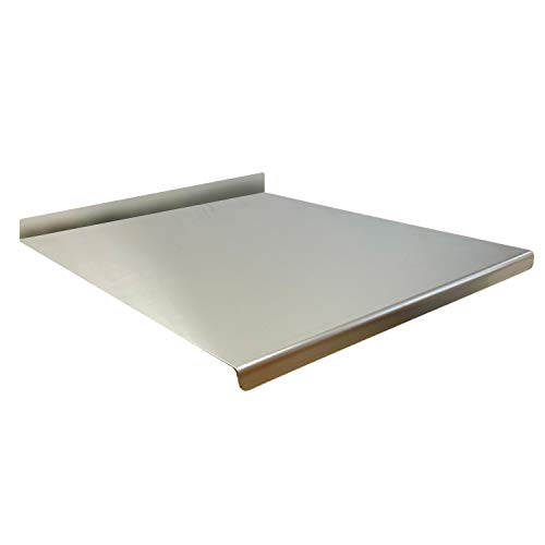 Tabla De Cortar Encimera De Cocina En Acero Inoxidable Satinado | Mesa de trabajo para Cocina Bar Restaurante | Mesa de trabajo para amasar pizza pan dulce | Estera | 400x500 Pliegue 20mm Espalda 70mm