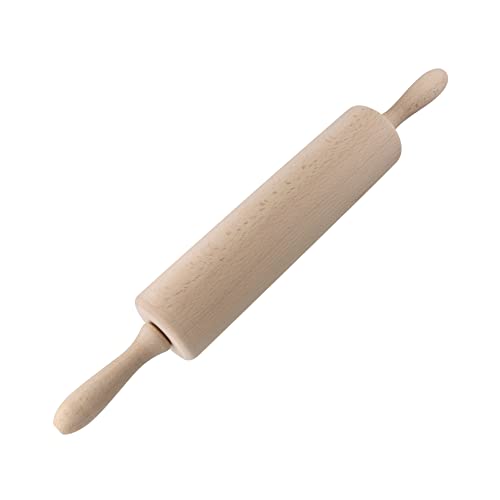 Zenker Rodillo de Amasar con Rodamientos, Rodillo de Repostería para hacer Pan, Masa de Pasta, Pizza y Galletas, Fabricado en Madera de Haya, Color Natural, 44.5 x 6 x 6 cm, 1 ud