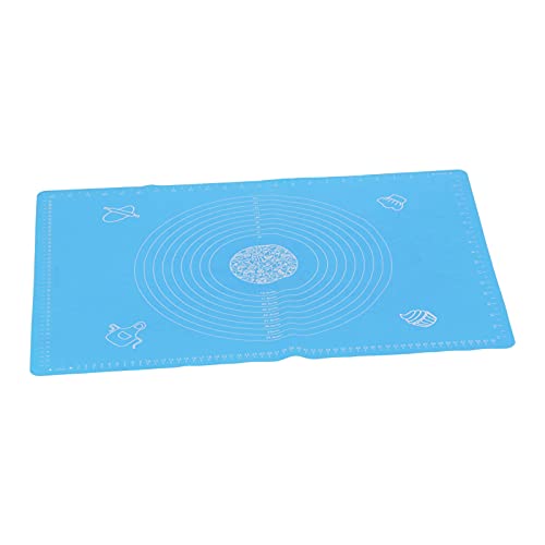 Alfombrilla de Silicona para Hornear, 17.7 X 25.6 Pulgadas, Alfombrilla Antiadherente para Hornear, Alfombrilla para Repostería Doméstica, Alfombrilla para Masa con Báscula para Cocina Casera(Azul)