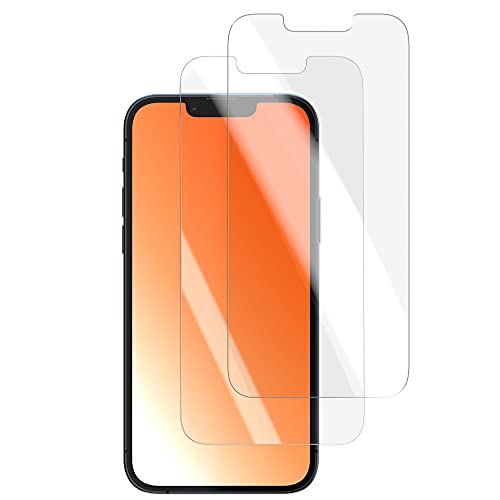 Amazon Basics - Protector de pantalla de vidrio templado para iPhone 13 Pro Max, 2 unidades