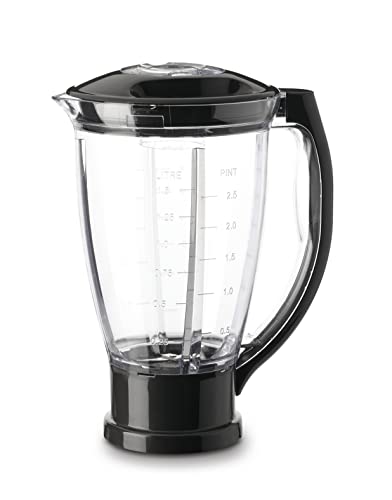 Moulinex XF634BB1 - Vaso para batidora, 1.5 L, plástico, negro/transparente