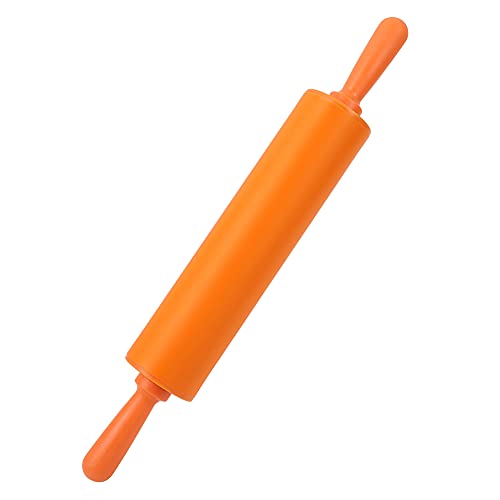 Rodillo De Silicona - Herramienta Para Amasar Masa De Galletas De Pan Casera Para Restaurante Herramienta De Bricolaje Para Cocina Casera Para Tarta De Pizza Tartas De Huevo(Orange)