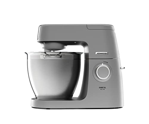 Kenwood Chef XL KVL6320S - Robot de Cocina Multifunción, Bol de Metal de 6,7 Litros, Varillas para Mezclar, Amasar y Batir, Indicador de Velocidades, 1400 W, Color Plata