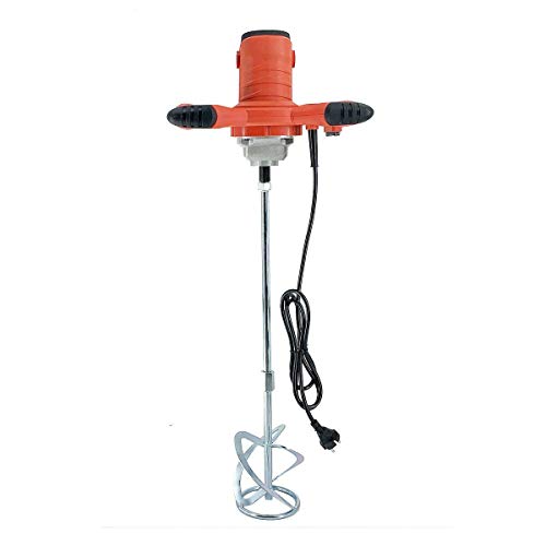 TABODD Mezclador de mortero de 2100 W, 800 r/ min de 6 niveles, agitador de mano, agitador, agitador, agitador, agitador de mortero, agitador de hormigón, mortero de hormigón, color rojo