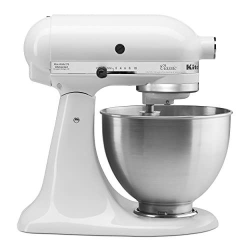 KitchenAid K45SS - Batidora amasadora, 300 W, color blanco