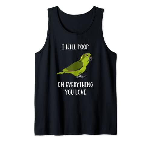 Amarillo Naped Amazon Parrot Caca en todo lo que amas Camiseta sin Mangas