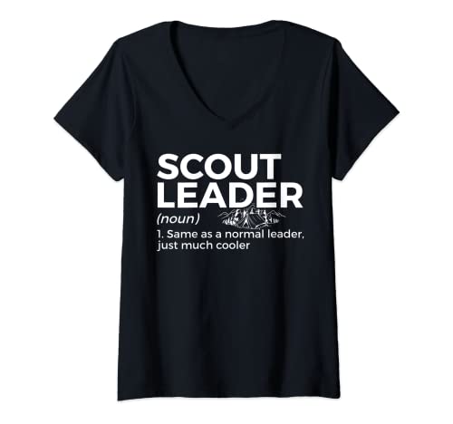 Mujer Definición divertida de líder scout Camiseta Cuello V