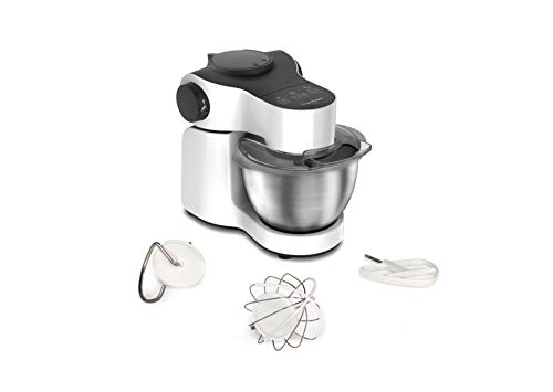 Moulinex Wizzo Robot Pâtissier QA310110-Robot de pastelería, batidor Flexible Patentado, Potencia 1000 W, Tartas, quiches, Pizzas, 7 Velocidades, Blanco