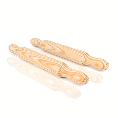 30x6cm Pack de 2 Rodillos de Amasar de Madera Natural Fabricados Artesanalmente en España | Rodillo de Cocina y Repostería | 2 uds | Menaje del Hogar Utensilio de Cocina