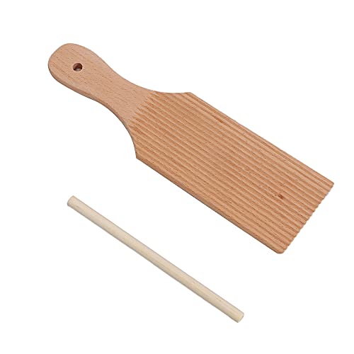 GUODUN Cocina antiadherente de madera para uso en el hogar Paletas de ñoquis Tableros de pasta Tablero de ñoquis Rodillo de mantequilla Paddle