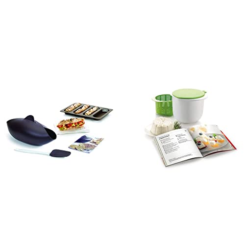 Lékué Kit para Hacer Pan, Silicona, marrón, 30 x 25 x 15 cm (3000085SURM017) & Kit para elaborar queso fresco y libro de recetas en español