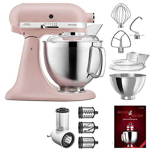 KitchenAid 5KSM185PSEFT Artisan P26 Starter Set 185 (verduras nuevas) - Incluye cortador de verduras (5KSMVSA) y libro de cocina (cocinar y hornear)