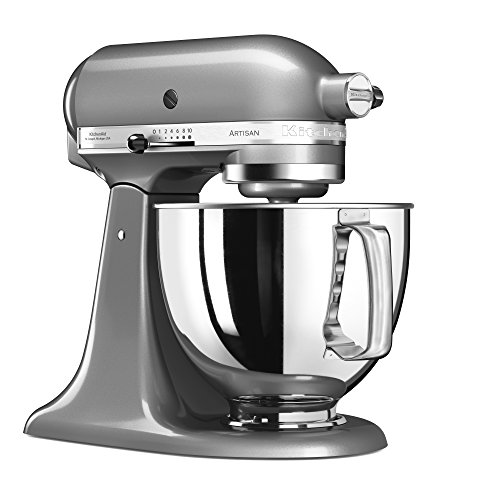 KitchenAid 5KSM125ECU 144281 Robot de Cocina, 300 W, 4.8 litros, 52 Decibelios, Plástico, 10 Velocidades, Medaillesilber