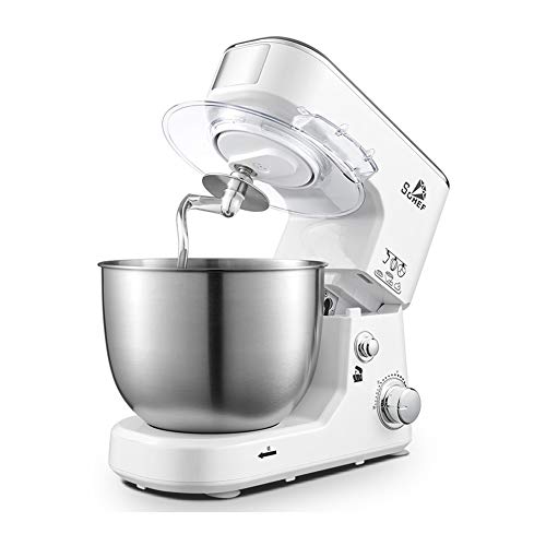 Batidoras amasadoras LB SC-216 batidores, 6 velocidades, amasadoras Inoxidable y Acero handmixer for Durabilidad y Resistencia, 600-1000 W, Blanco (Color : 5L Capacity)