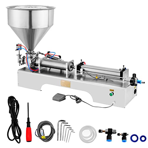 Mophorn Máquina de Llenado de Líquidos de 50-500 ml 0-30 Botellas/min Máquina de Llenado de Pasta Neumática para Pasta Líquida