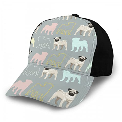 Gorras Beisbol Pintura Colorida Linda del Arte del Animal Doméstico del Perro del Barro Amasado Hip Hop Gorra Vintage Gorra De Béisbol Deportivo Sombrero De Visera para Golf, Sport, Mujeres