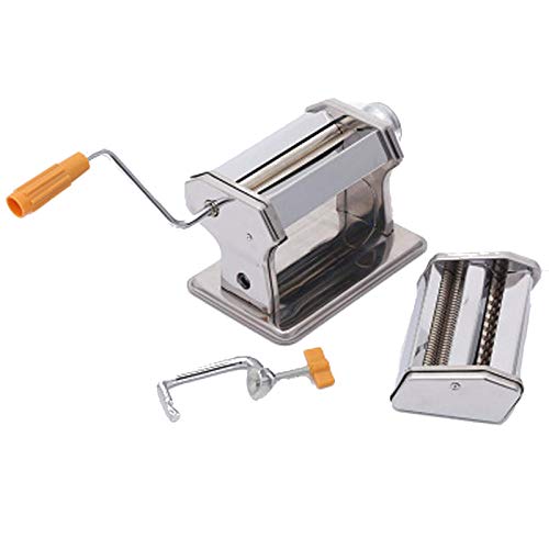 XBR Profession Pasta Machine Máquina para prensar Fideos Máquina para Pasta Amasadora, pequeña multifunción de Acero Inoxidable con manivela, Cocina casera Wonton Pasta casera