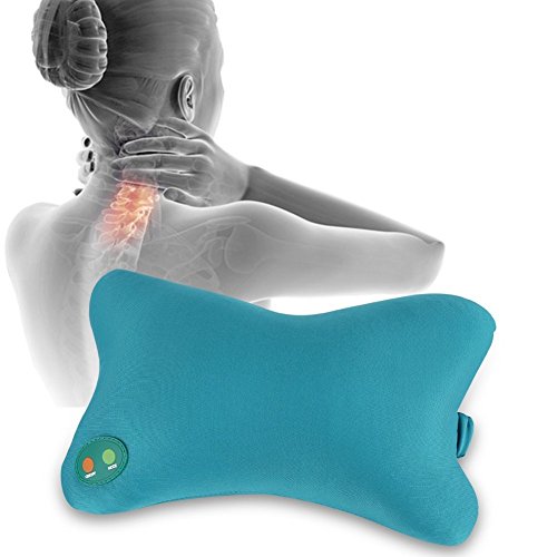 Almohada de masaje, cojín estimulador de amasamiento de cuello eléctrico suave para aliviar el dolor de espalda, coche, oficina, uso de siesta en casa, aprobado por la CE