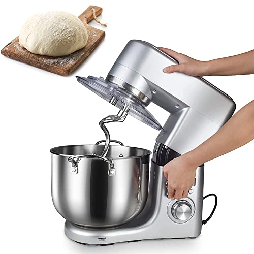 MNSSRN 5L Máquina Automática De Amasado De Harina, Máquina Doméstica De Cocina De Doble Barra De Acero Inoxidable, Máquina Comercial De Amasado De Harina