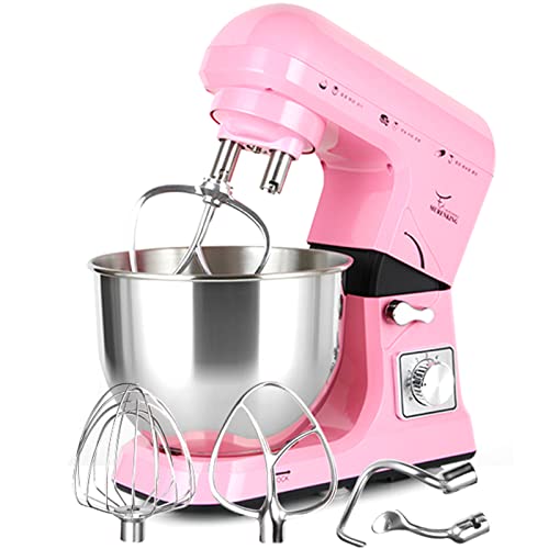 YGTMV Batidora Amasadoras Reposteria 1000W,Amasadora De Pan Para Repostería,5L Robot De Cocina Amasador,6 Velocidades Bajo Ruido Bol De Acero Inoxidable,Rosado