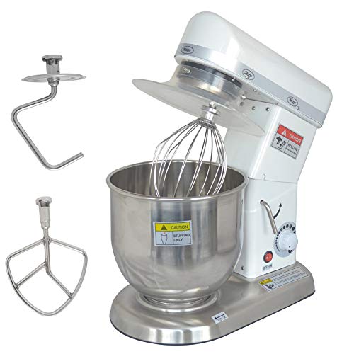 YGTMV Comercial Elecrtic Mezclador De Alimentos, 5/7 / 10L Acero Inoxidable del Recipiente De Mezcla,3 Velocidad Planetaria Batidora De Pie, Panadería Equipo Torta De Masa De Pan,7l