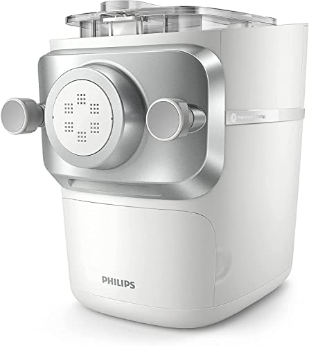 Philips Máquina Para Hacer Pasta 7000 Series - Tecnología ProExtrude, Totalmente Automática, Tecnología De Mezcla Perfecta, 6 Discos Para Dar Forma, Blanco (HR2660/00)