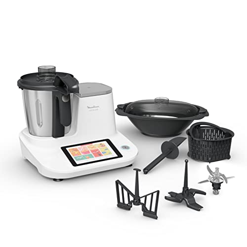 Moulinex Click & Cook - Robot de cocina con báscula de cocina integrada, potencia 1400 W, capacidad 3,6 L, 32 funciones, 10 programas automáticos, pantalla digital táctil, fácil uso HF506110