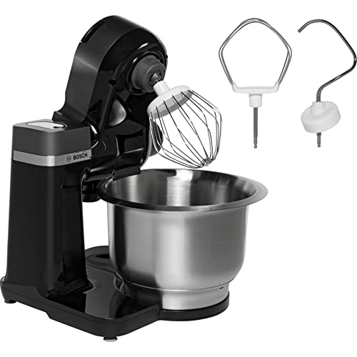 Bosch électroménager MUMS2VM00 - Robot de cocina Serie 2 - 900 W, 7 velocidades + turbo, kit de repostería, cuenco de 3,8 l, acero inoxidable, color negro