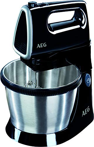 AEG SM3300 Varillas Amasadora Serie 3 - Batidora de con Bol, Apta para Lavavajillas, 5 Velocidades, Función Turbo, Aptos Lavavajillas, 450 W,3.5L, Negro