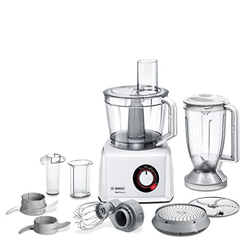 Bosch MultiTalent 8 MC812W501 - Robot de cocina compacto (3,9 L, mezclador de 1,5 L, cuchillo universal, disco de rallador, disco de corte de escofina y disco de 1000 W), color blanco