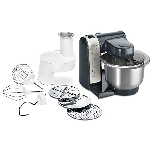 Bosch MUM48A1 - Robot de cocina, 600 W, capacidad de 3.9 litros, 4 velocidades, color gris y antracita