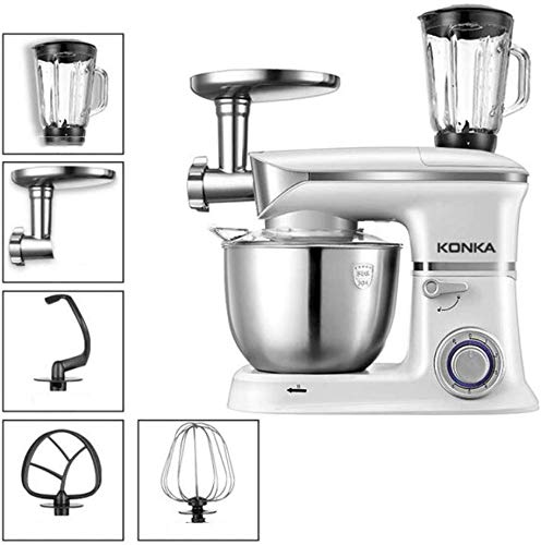 JINHH Exprimidor De Cítricos, Procesador De Alimentos Multifuncional 1000W Machin, 6 Velocidad con Blender, Picadora De Carne Y Acero Inoxidable 5L Recipiente De Mezcla De La Cocina del Hogar