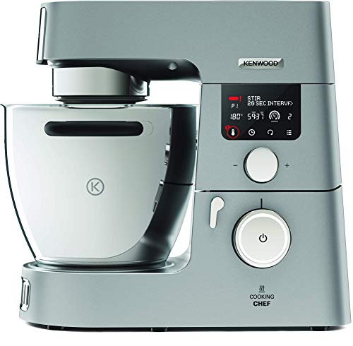 Kenwood Cooking Chef KCC9060S - Robot de Cocina por Inducción (20 - 180º), 1500W, Pantalla LCD, Bol de 6.7L, Incluye Batidora de Vaso ThermoResist, Procesador de Alimentos y Accesorios Inox Premium