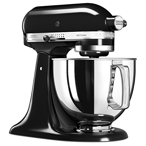 KitchenAid 5KSM125EOB 5KSM125EOB-Robot de Cocina, tazón de 4 L, Color Negro, 300 W, 4.8 litros, 1 Decibelios, Onyxschwarz