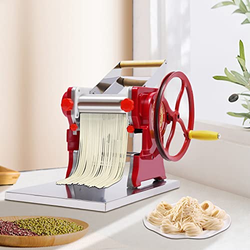 Máquina de pasta de acero inoxidable manual de acero inoxidable pasta máquina máquina pasta pasta pasta casero máquina de pasta máquina de pasta espaguetis 0,5-5 mm rojo