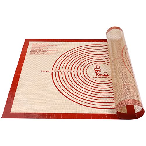 Tapete de Silicona Extra Grande para pastelería con Medidas 71×51 cm, Tapetes para amasar y hornear, Tapete para Pasta/ Pizza/ Torta/ Pastel/ Galletas/ Pan/ Fondant, Resistente al calor, sin BPA