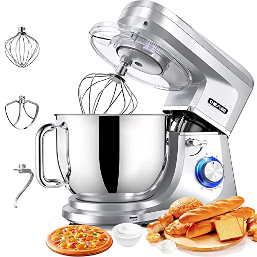 CHeflee Amasadora Batidora 1800 W Máquina de Cocina Gancho Para Masa, con Recipiente de Acero Inoxidable de 7,2 L, Multifuncional Para Hornear Batidora Vertical de Alimentos