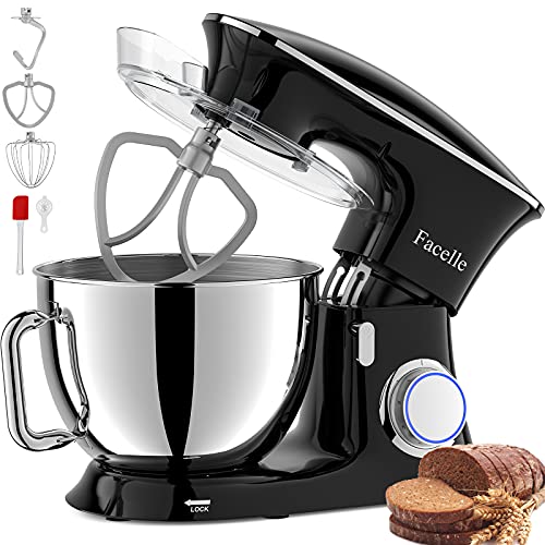 Facelle Amasadora Batidora 1500 W Máquina de Cocina Gancho Para Masa, con Recipiente de Acero Inoxidable de 8,5L, Multifuncional Para Hornear Batidora Vertical de Alimentos