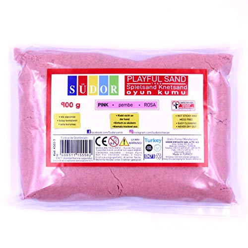 Arena de amasar para niños, 900 g, arena de juego, arena inteligente, amasa, arena de modelado, arena mágica por paquete, 0,9 kg. (rosa) (rosa) (rosa)